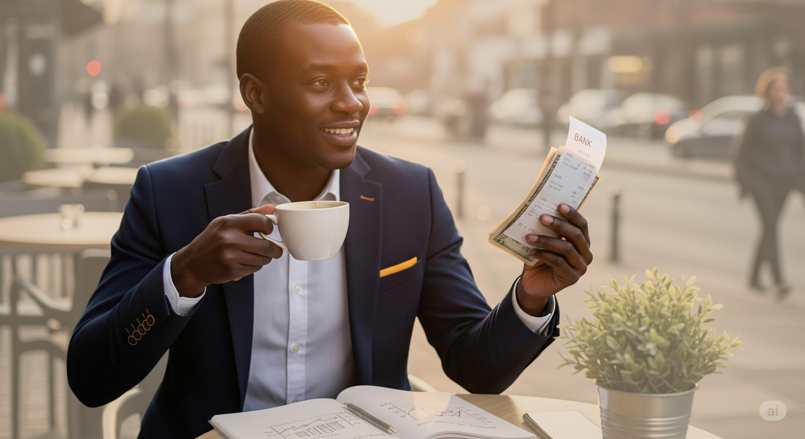 Woman calling for help beside a broken-down car; instant loan in time of need