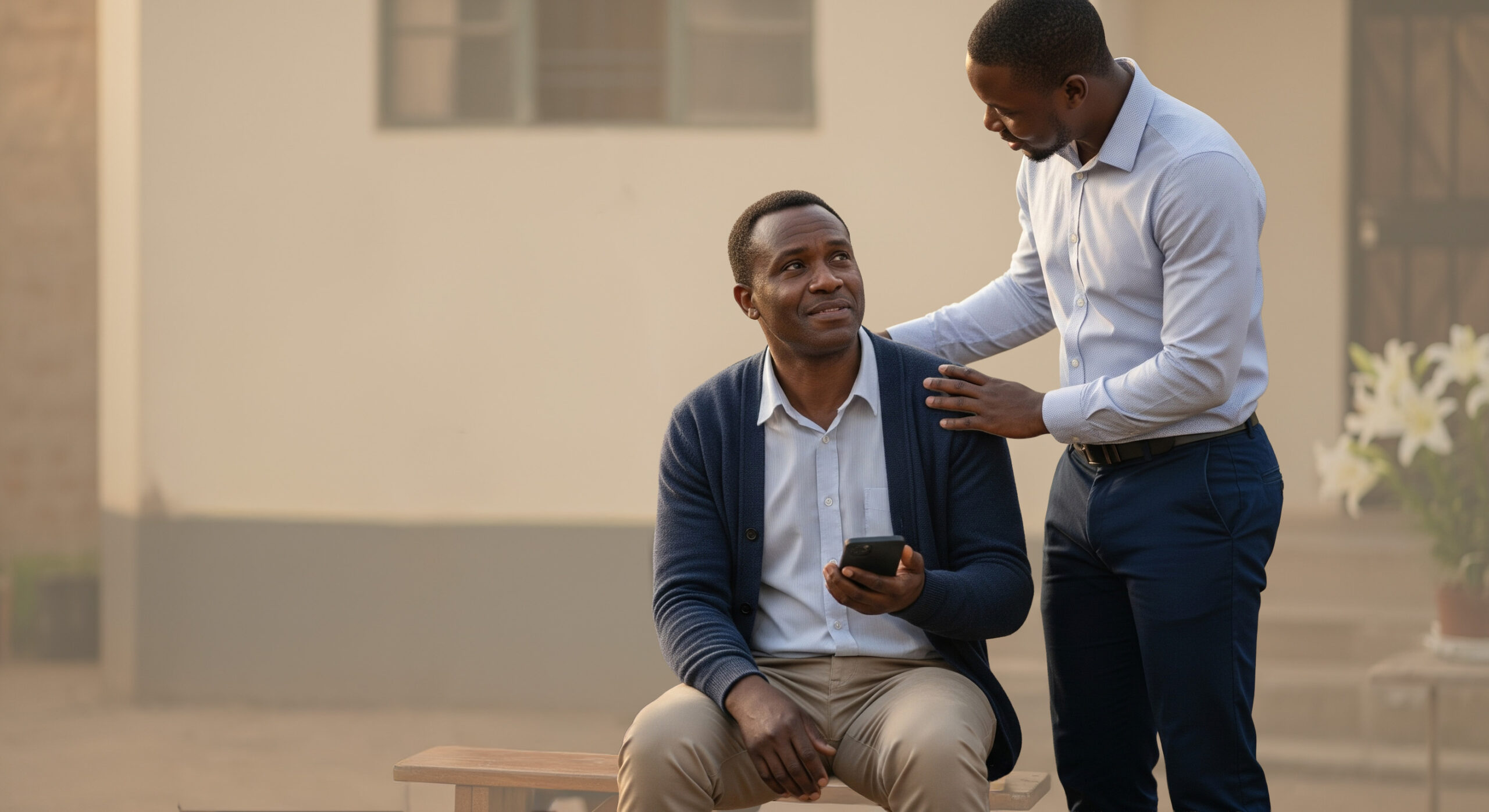 Woman calling for help beside a broken-down car; instant loan in time of need